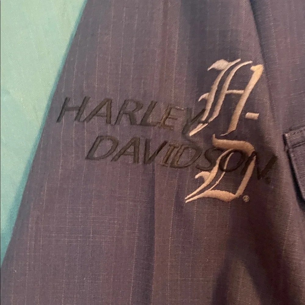 Harley-Davidson Dark Blue Casual Button Down Shirt - Picture 3 of 5